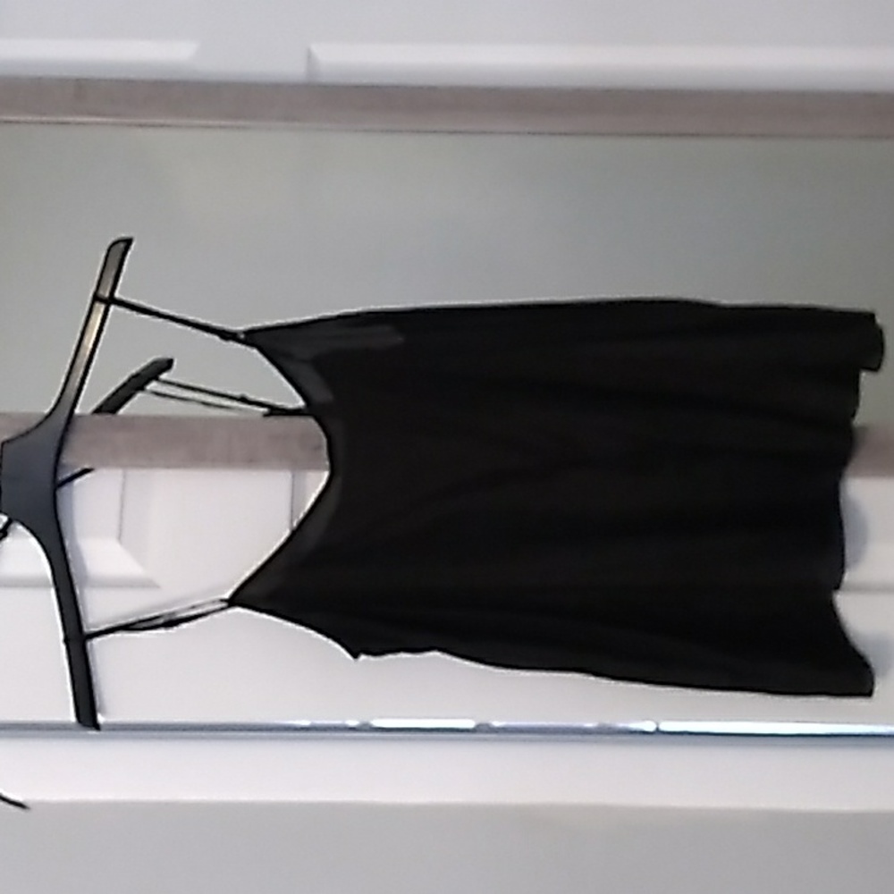Eileen Fisher black silk cami slightly transparent